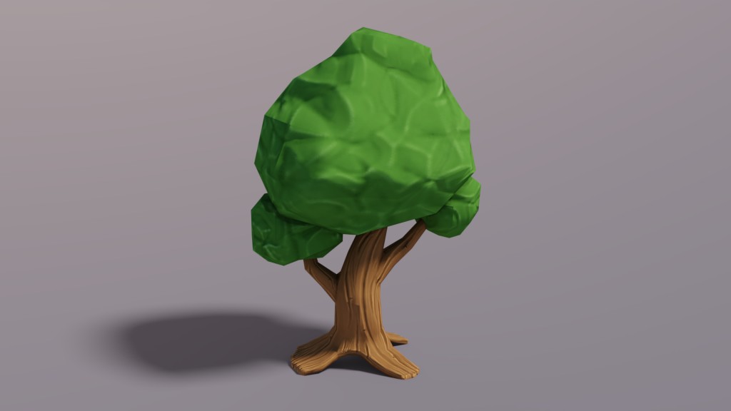 Lowpoly cartoon tree preview image 1
